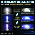 thumbnail image 3 of Mega Racer 3 Color Changing H4 9003 HB2 LED Headlight Bulb (2 PACK) - 6000K Bright White Blue Purple 40W 8000LM - Replacement Car Bulbs, 3 of 3