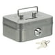thumbnail image 1 of Caja de Dinero Pequeña, Caja Fuerte Mini, Caja de Ahorro de Dinero con Llaves para Efectivo, Relojes, Joyas y Objetos Personales, Gris, 1 of 6