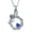 Blue, variant on Rose Flower Cremation Jewelry for Ashes Stainless Steel Heart Crystal Circle Urn Necklace