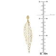 thumbnail image 4 of KoolJewelry 14k Yellow Gold Diamond-cut Leaf Dangle Earrings, 4 of 5