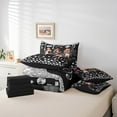 thumbnail image 4 of Erosebridal Crystl Glitter Bedding Sets King Size,Music Guitar Bed in a Bag King size,Bling Sequin Print Bedding King Size,Lightweight Princess Bedroom Decorative,Reversible,7-Piece, 4 of 6