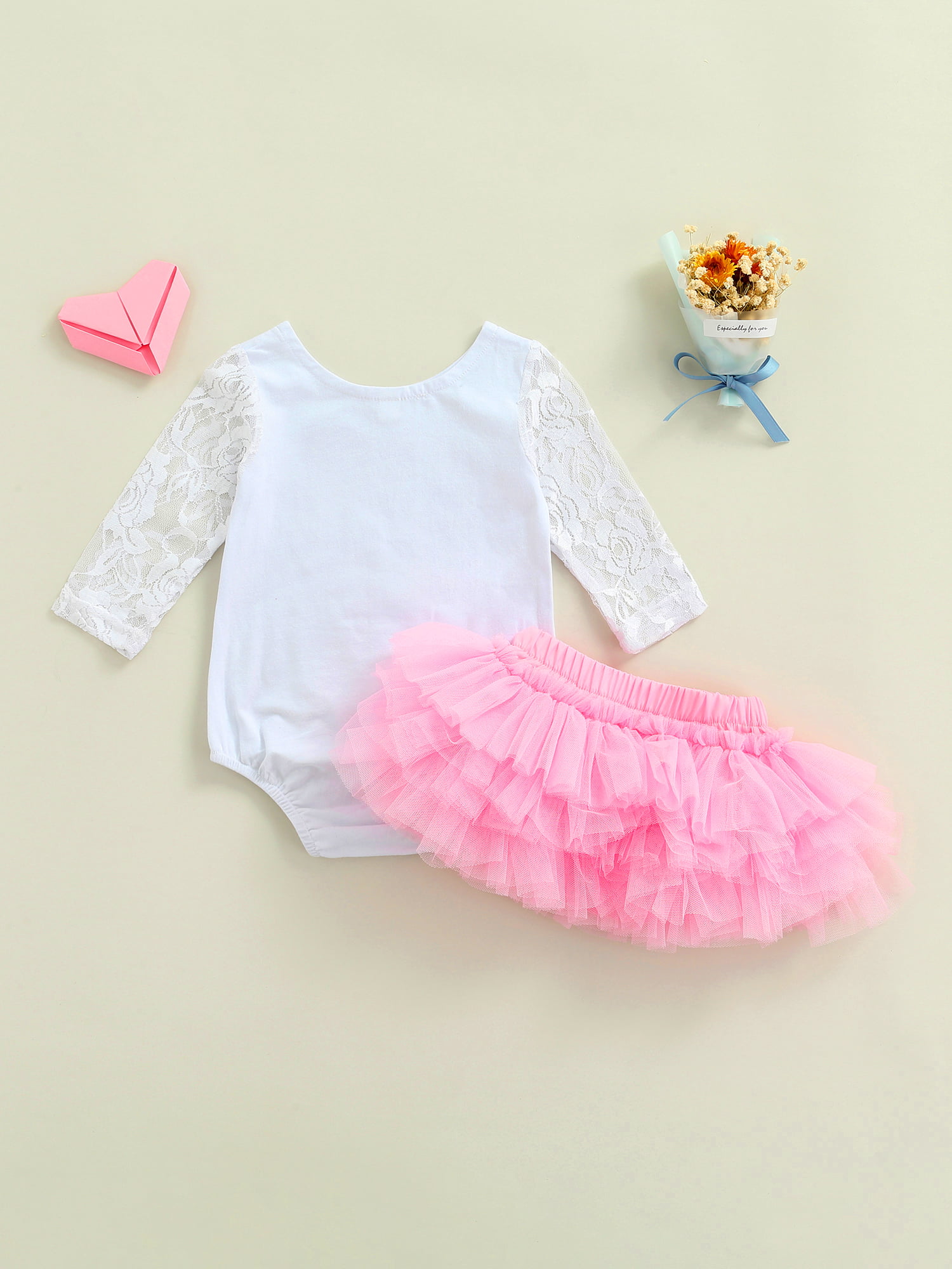 Mialoley Baby Girls Clothes Set High Neck Bubble Long Sleeve Top +