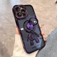 thumbnail image 1 of Funda con soporte de anillo de astronauta chapado de lujo para iPhone 14, 13, 12, 11 Pro Max, XS, XR, X, 7, 8 Plus, cubierta protectora transparente a prueba de golpes Fivean unisex, 1 of 2