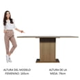 thumbnail image 4 of Mesa de Comedor Rectangular Tablero de Madera Marrón/Gris 5275 Madesa, 4 of 5