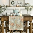 thumbnail image 2 of Pumpkins Maple Leaves Beige Wood Fall Table Runner, Seasonal Autumn Kitchen Dining Table Decoration for Home Party Decor 13x90 Inch, 2 of 6