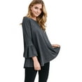 thumbnail image 4 of YELETE Women's 3/4 Bell Sleeve Top / Charcoal S, 4 of 4