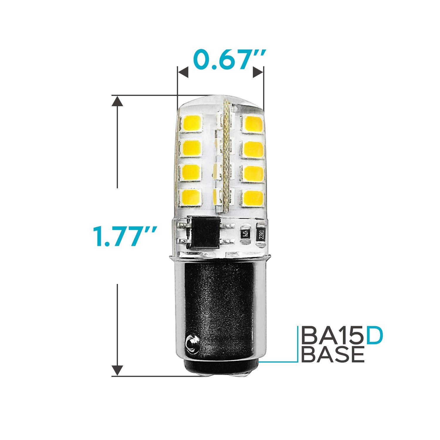 Luxrite BA15D LED Bulb, 3W=40W, Double Contact Bayonet Light Bulb, 2700K Warm White, 200 Lumens 4-Pack