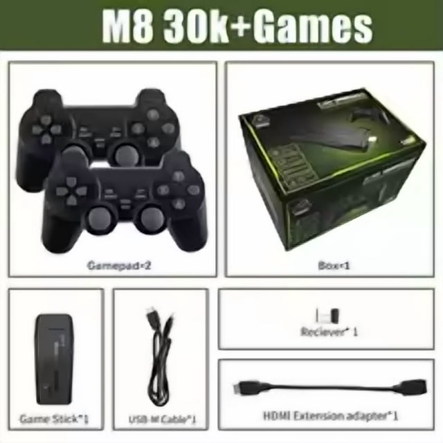 4K HD Retro Video Game Console with 2.4G Dual Wireless Controllers and 40,000 Preloaded Games for PS/FC/GBA