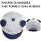 thumbnail image 2 of ZHAOCHENG Lindo sombrero de oso para bebé de 3 a 15 meses (oso rayado - azafrán, circunferencia del sombrero de 40 a 48 cm) sombrero de algodón para niños de primavera y verano, sombrero para el sol p, 2 of 5