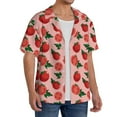 thumbnail image 4 of Xecao offers the Tomatoes for Men's Casual Short-sleeved Shirt, a button-up collared shirt with a pocket, perfect for beach vacations and yacht travel in the X-Large size., 4 of 7