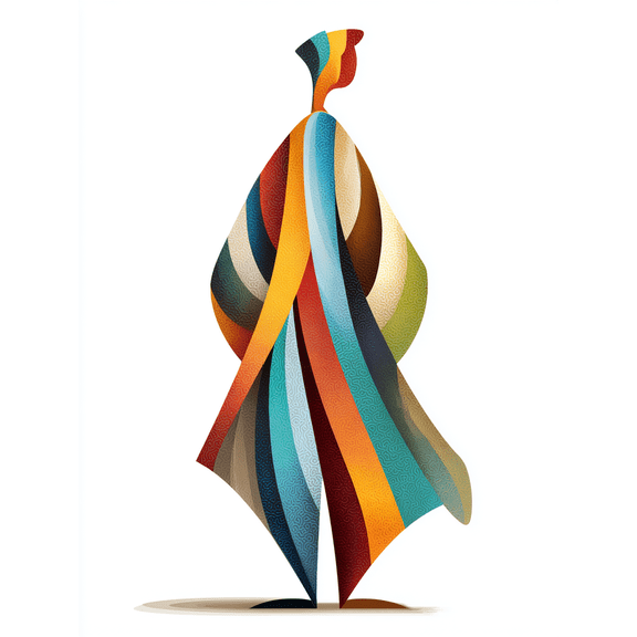 UXIEQU Abstract Figure Canvas Wall Art Print 15.75x11.81 Inches