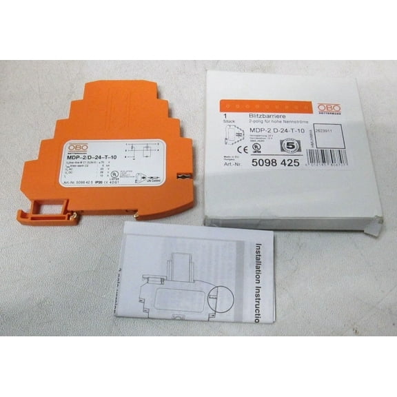 Fyna -Obo Bettermann Arrester Mdp-2 D-24-T-10 24V 5098425 Surge Protection Data M&R