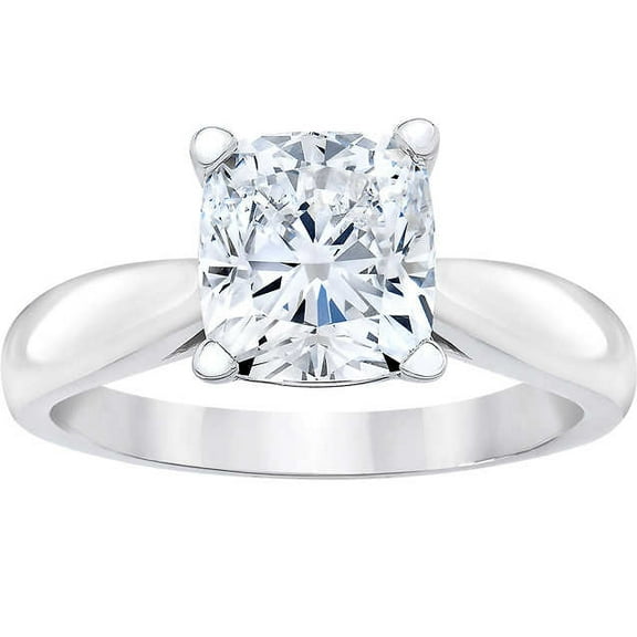 Pompeii 1 1/2ct Cushion Diamond Solitaire Engagement Ring 14k White Gold Lab Grown