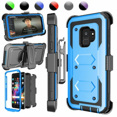 Njjex Case Samsung Galaxy S9 Plus / S9 / S9+, Galaxy S9 Case Holster Belt Clip, Full-body Rugged Holster Belt Clip Case Cover & Heavy Duty Protection Kickstand