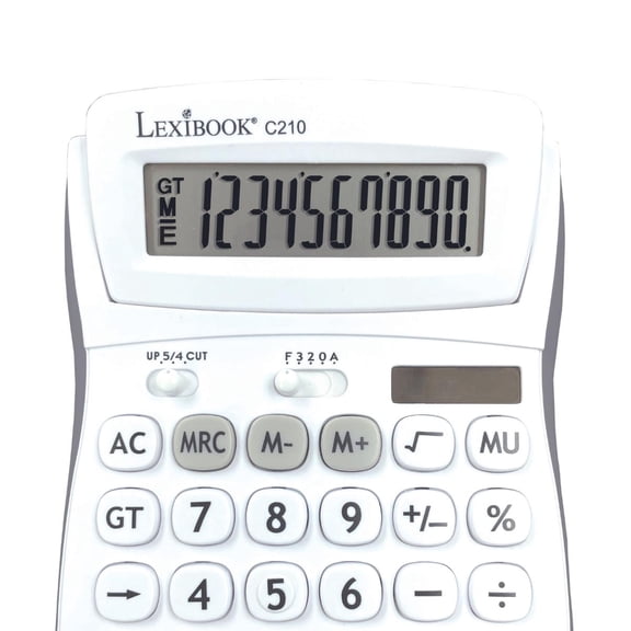 10-Digit Pocket Calculator with Adjustable Screen Angle and Rubber Finish