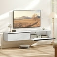 thumbnail image 2 of HOMCOM Meuble Télé Mural avec Rangement, Console Multimédia Flottante, Blanc, 2 of 10