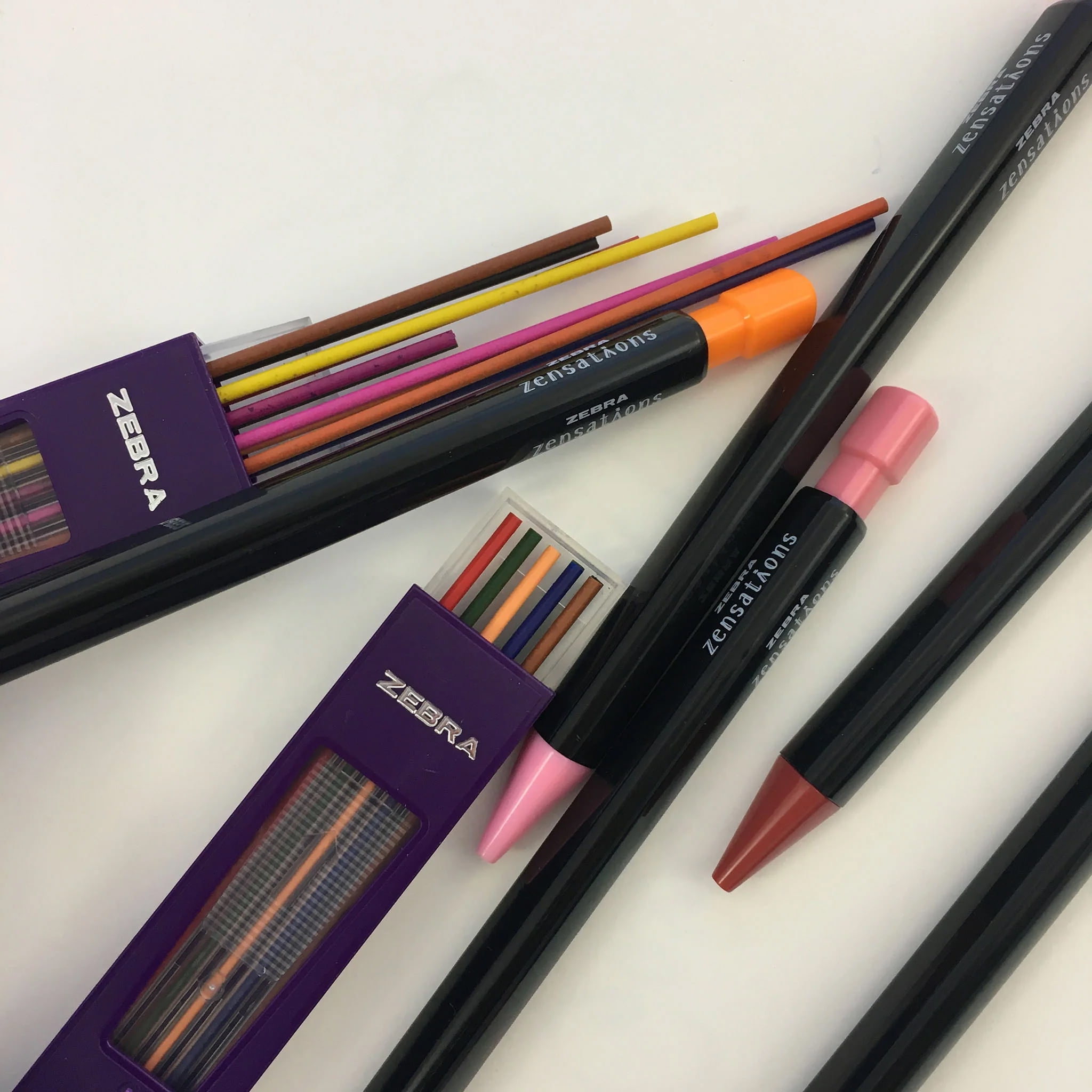 Zensations Refillable Mechanical Colored Pencils, 12 Per Pack, 2 Packs