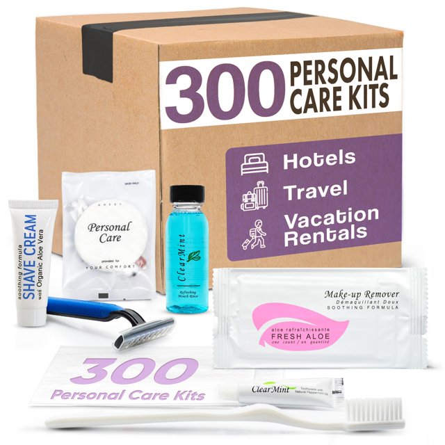 Artículos de tocador de viaje para el cuidado personal | Kit de amenidades para 1 tienda | Set de afeitado de viaje Cepillo de dientes y pasta Enjuague bucal Toallitas de maquillaje Hisopos Lima de uñ