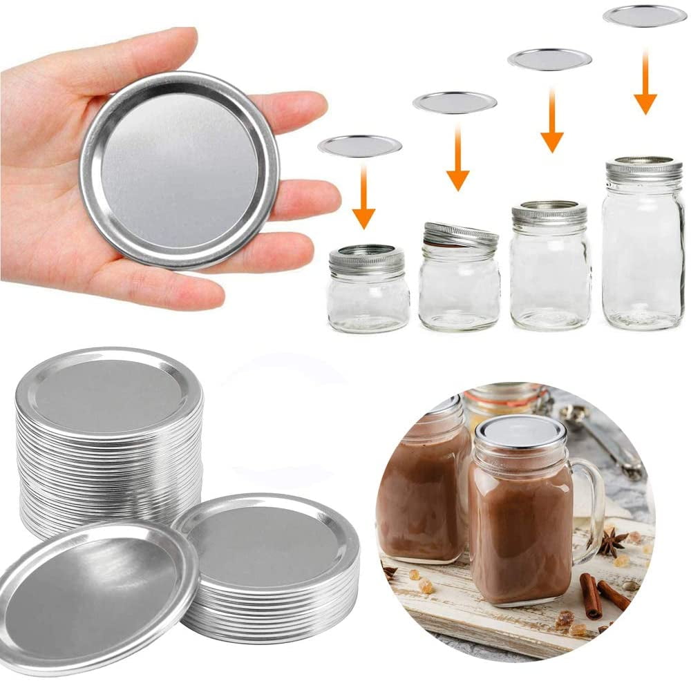 24/48/72 Pcs Wide Mouth Canning Lids, SplitType Lids for Mason Jar