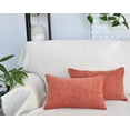 thumbnail image 4 of 12x20 Lumbar Pillow Covers Pack of 2 Orange Textured Chenille Solid Cushion Cases For Sofa Accent Chair Couch, Rectangular Small Pillowcases, 4 of 7