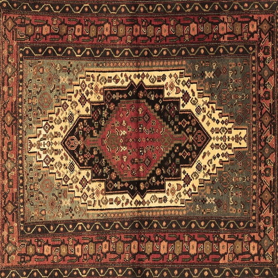 Ahgly Company Indoor Square Persian Brown Traditional Area Rugs, 4' Square