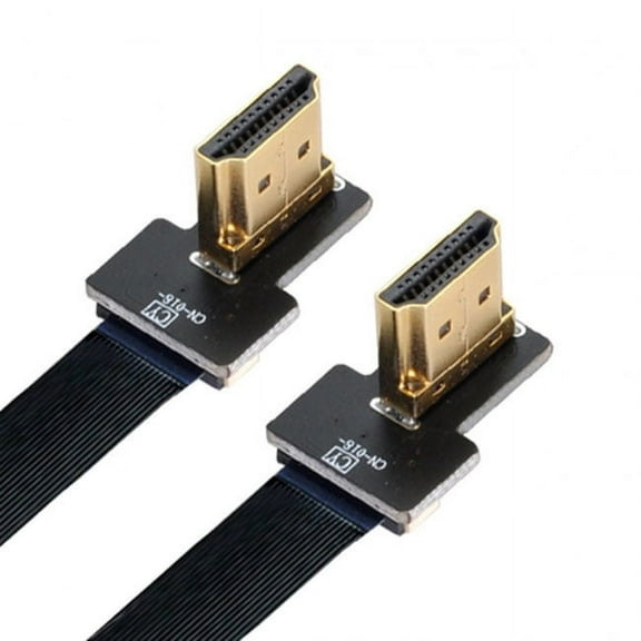 Xiwai CYFPV Dual 90 Degree Right Angled HDMI Type A Male to Male HDTV FPC Flat Cable for FPV HDTV Multicopter Aerial Photography