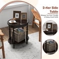 thumbnail image 6 of Gymax 2 PCS 2-Tier End Table Oval Compact Sofa Side Nightstand w/ Storage Shelf, 6 of 10