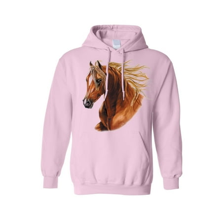 - Unisex Pullover Hoodie Golden Hair Brown Horse