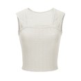 thumbnail image 4 of fatyb Womens Square Neck Crop Tops Smocked Sleeveless Tank Tops Solid Color Slim Going out Shirts Tee, 4 of 6