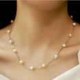 thumbnail image 6 of UDIYO Necklace Single Layer Adjustable Alloy Women Faux Pearl Clavicle Chain for Wedding, 6 of 7
