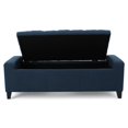 thumbnail image 3 of Benjara Storage Ottoman Bench, 51 Inch, Deep Button Tufted Dark Blue Fabric, 3 of 5