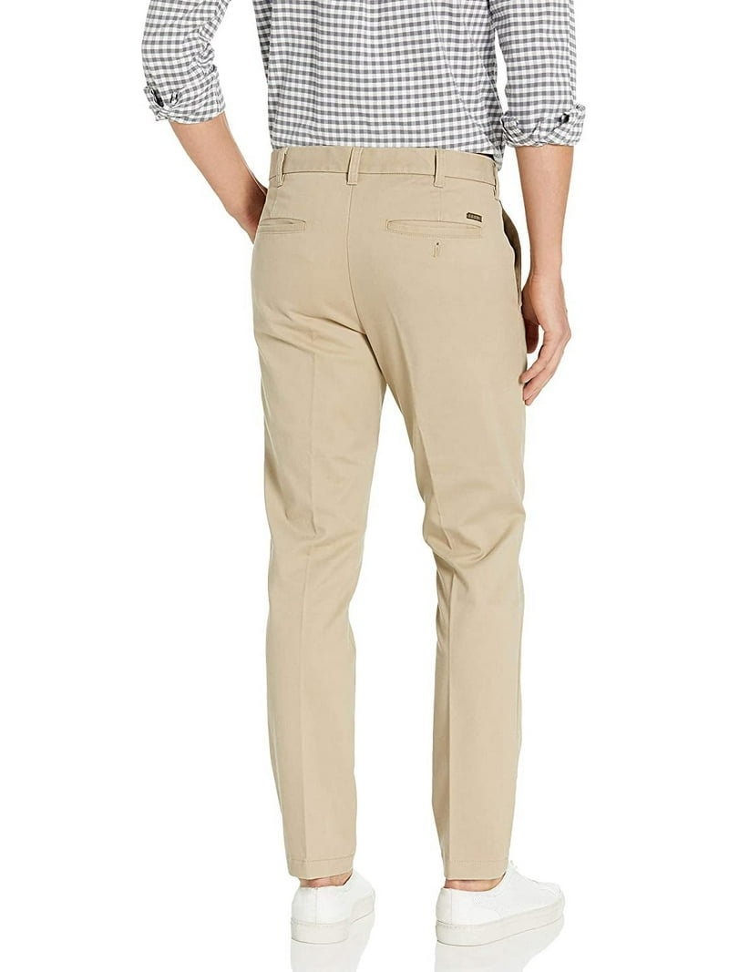 IZOD Men's Flat Front Slim Fit Performance Stretch Chino Pant, Cedarwood  Khaki, 34W x 29L - Walmart.com