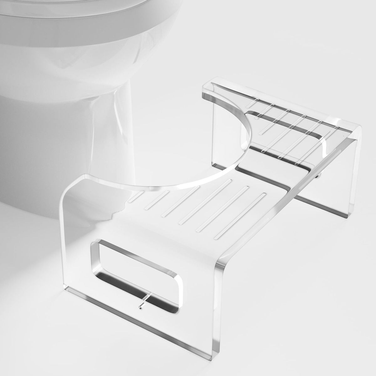 YANGXUN 7 Inch Acrylic Toilet Stool Modern Clear Step Stool Non Slip Potty Stool for Adults and Kids Bathroom Squat Aid