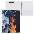 thumbnail image 3 of Wolf Fire Ghost 3 Ring Binders 1.5 inch Hardcover File Folders with Interior Pockets A4 Size Organizer for School Office Hospital, 3 of 8