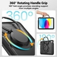 thumbnail image 6 of for iPad (A16) 11th Gen 2025 Case, Shockproof Rugged Protective Case with 360°/180° Rotating Handle Grip Stand & Adjustable Shoulder Strap & Pencil Holder for iPad 10th Gen 10.9" 2022 - Black, 6 of 8