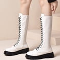 thumbnail image 2 of FRSASU Women's High Heel Knee High Boots with Non Slip Sole Punk Style Tall Boots for Party Evening and Casual White, 2 of 9