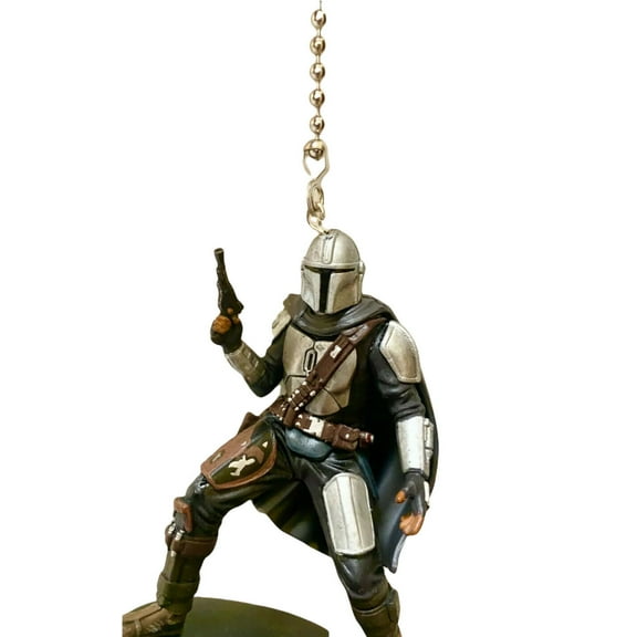Mandalorian 4" PVC Fan Light Lamp Pull Chain Star Wars Figure Figurine Gift New