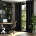 thumbnail image 5 of Deconovo Total Blackout Curtains for Living Room, Thermal Insulated, 2 Panels, 52"x84", Black, 5 of 9