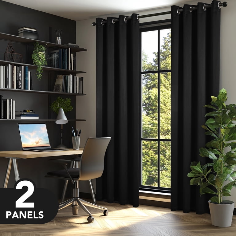 Deconovo Total Blackout Curtains, 52"x63", Black photo 3