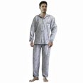 thumbnail image 1 of Pijamas Hombre De 2 Piezas Manga Larga Suave Cómoda Botones, 1 of 3