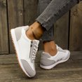 thumbnail image 3 of Sneakers for Women Fashion Splice Suede Leather Tennis Shoes Antislip Lace up Zipper Casual Athletic Walking Shoes Gray Size 8.5, 3 of 6