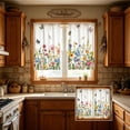 thumbnail image 6 of Celsvanis 2pcs Printed Kitchen Curtain, Short Translucent Floral Butterfly Romantic Window Drape, Spring Summer Decor For Home Kitchen Coffee Decoration 39"x27.5", 6 of 9