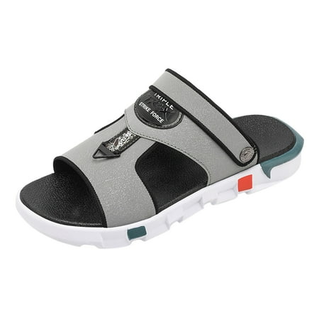 

Fsqjgq Mens Shoes Mens Comfort Sandals Men Summer Casual Leather Sandals Leather Beach Shoes Anti Slip Open Toe Sandals Judo Belt Mens Casual Shoes Grey 39