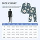 thumbnail image 3 of Balery Blue Flower Pijama para Hombre de Dos Piezas con Manga Larga, Conjunto de Dormir y Descanso Suave con Bolsillos-Medium, 3 of 6