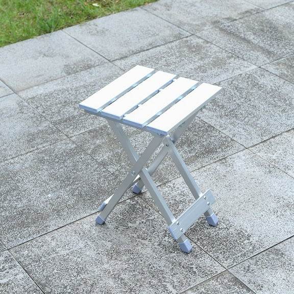 ROSENICE Camping Folding Chair Silver Square Aluminum for Hotel Use 1Pcs