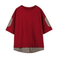 thumbnail image 4 of Oversized T Shirts for Women Crew Neck Short Sleeve Casual Tops Loose Fit Solid Color Soft Basic Blouses Tees (XL, Red), 4 of 6