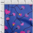 thumbnail image 2 of oneOone Cotton Poplin Twill Blue Fabric Leaves & Clover Sewing Fabric By The Yard Printed Diy Clothing Sewing Supplies 56 Inch Wide, 2 of 6