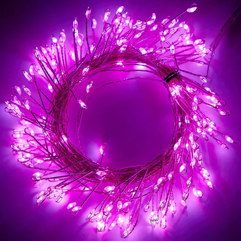 Minetom Fairy Lights Plug in, 10Feet 200 Led Cluster Lights Waterproof  Firecracker Starry String Lights for Ceiling Bedroom Wreath Window Wedding