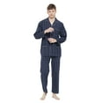 thumbnail image 5 of GLOBAL Men's Long Sleeve Plain Weave Pajama Set Cotton Sleepwear Comfy Loungewear Red Line Plaid 3XL, 5 of 7