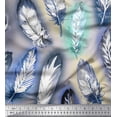 thumbnail image 1 of Soimoi Velvet Fabric Leaves & Feather Decor Fabric Printed Yard 58 Inch Wide, 1 of 3